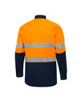 D/N Hi-Vis Cotton Drill Workshirt - 'Hooped' (alternate view)