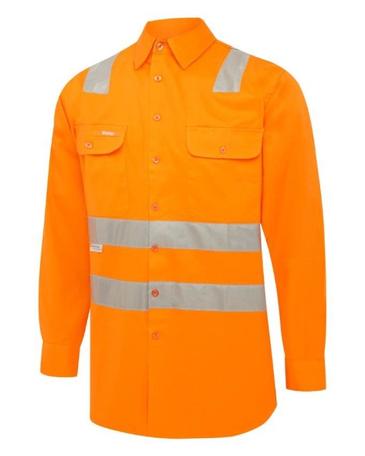 D/N Hi-Vis Cotton Drill Workshirts - 'Shoulders'