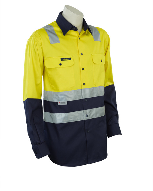 D/N Hi-Vis Cotton Drill Workshirts - 'Shoulders'